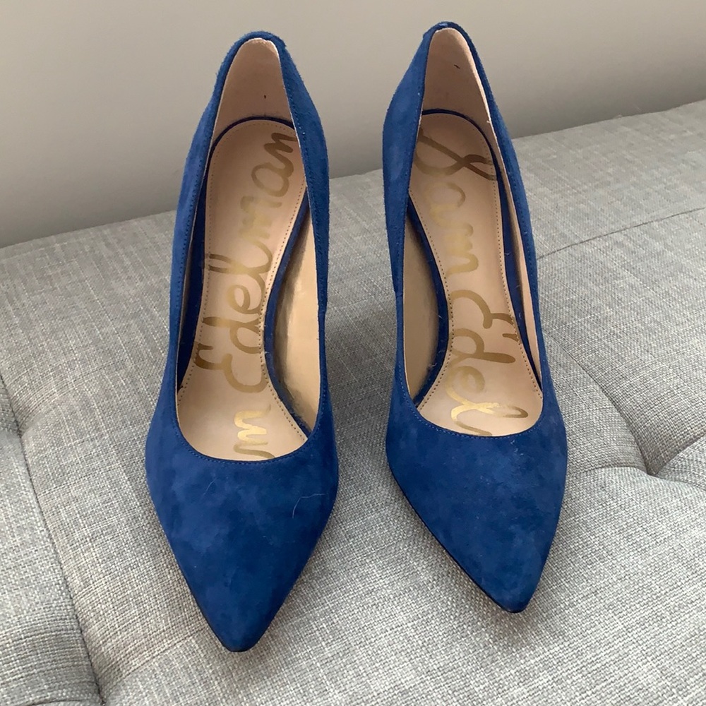 Sam Edelman Hazel Blue Suede Heels